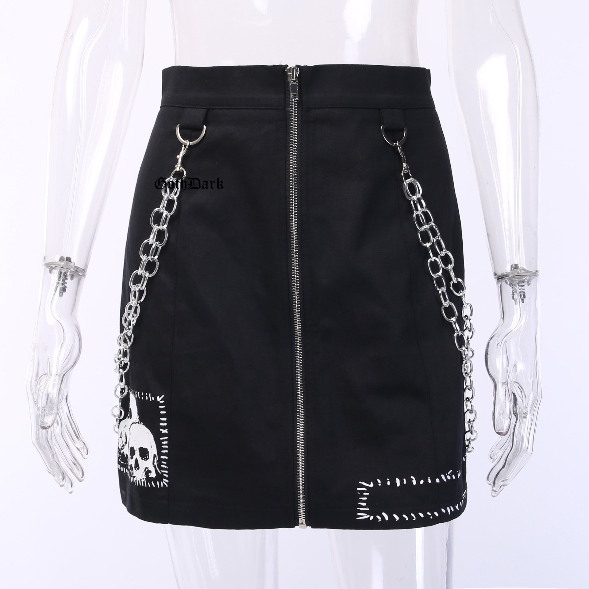 Zipper Chain Patchwork Sexy Skirt Fashion