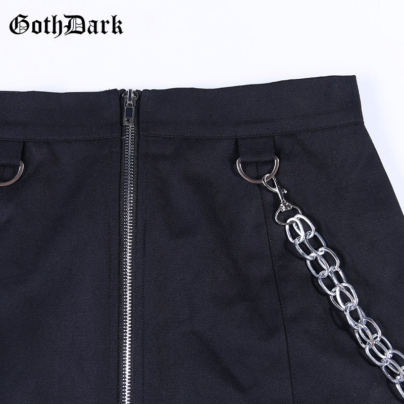 Zipper Chain Patchwork Sexy Skirt Fashion